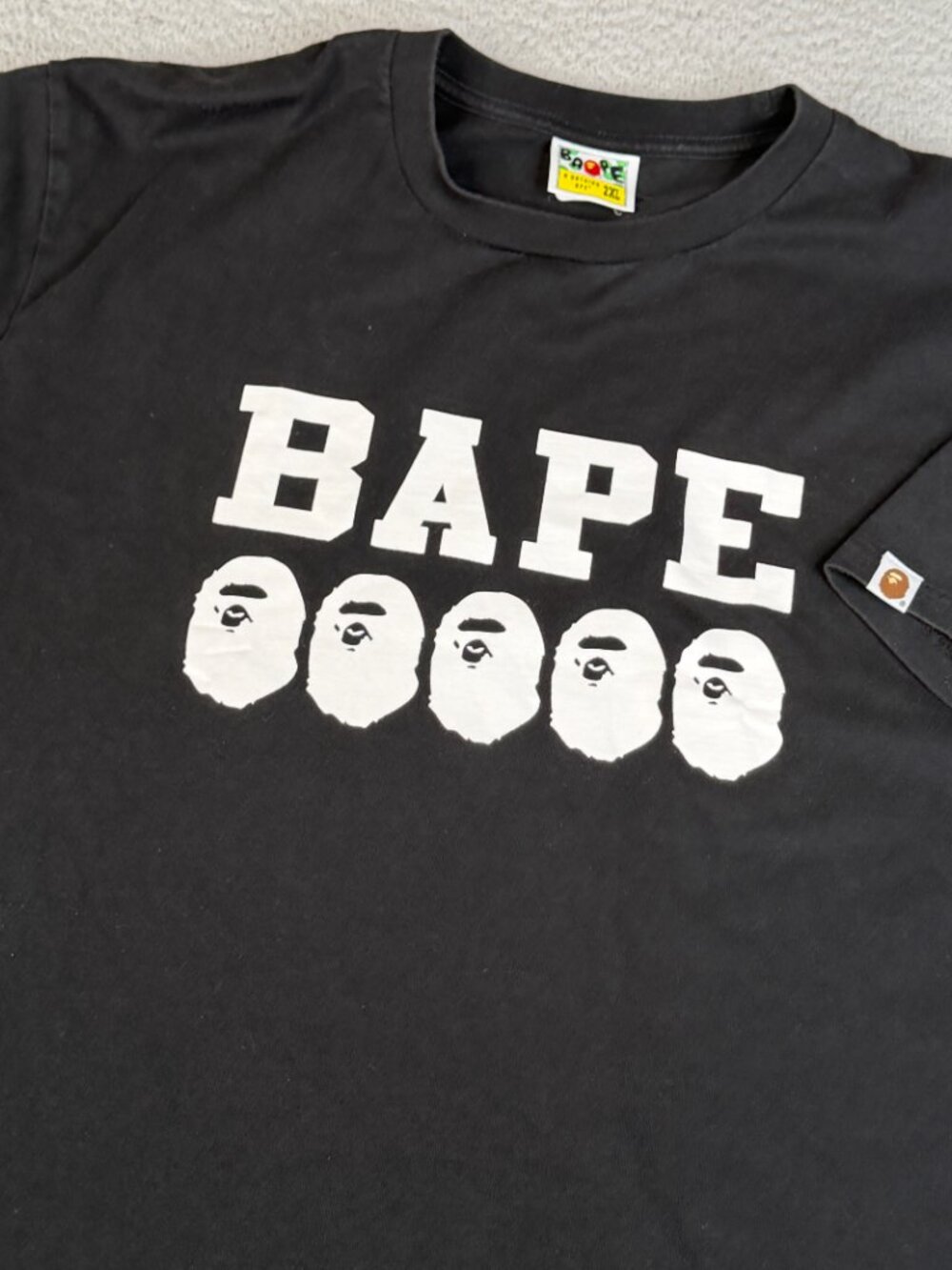 A BATHING APE BAPE T Shirt Mens 2XL Black